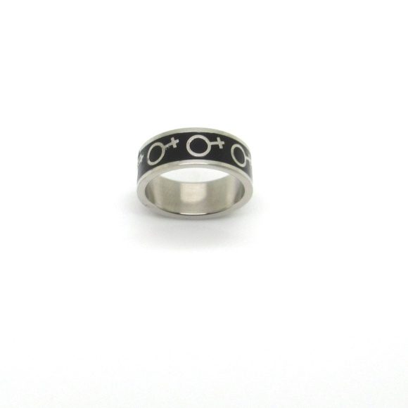 Gay pride ring.Stainless steel ring - Picture 1 of 4